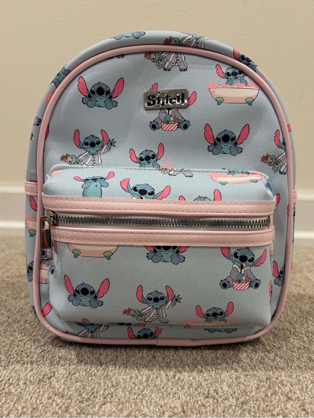 Disney Blue & Pink Stitch Mini Backpack